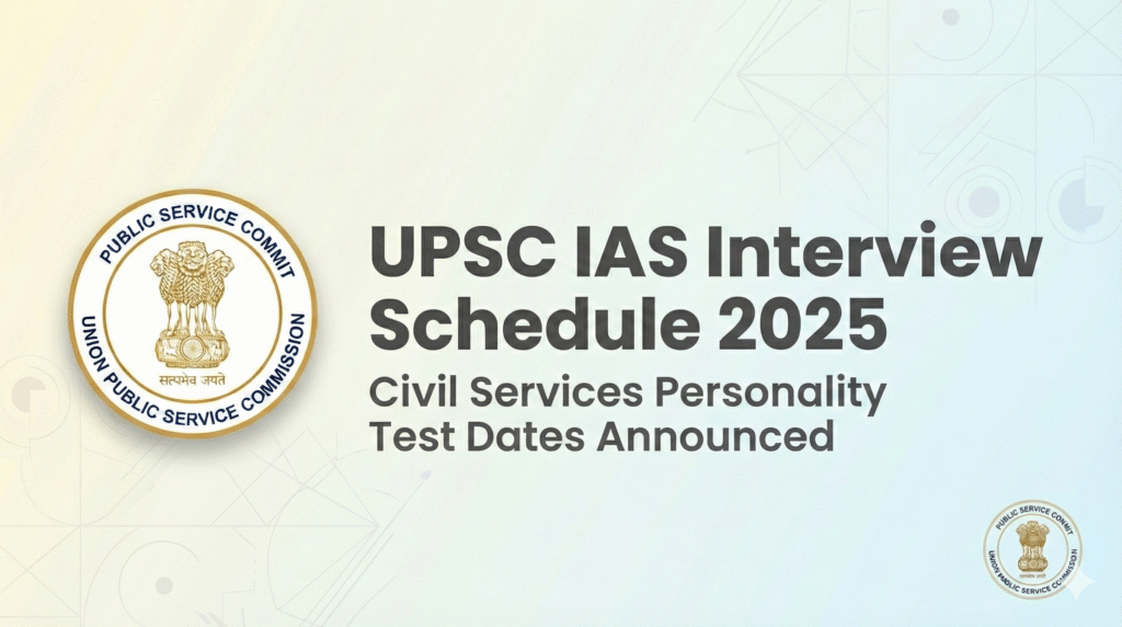 UPSC IAS Interview Schedule 2025 Released | Check Civil Services Personality Test Dates