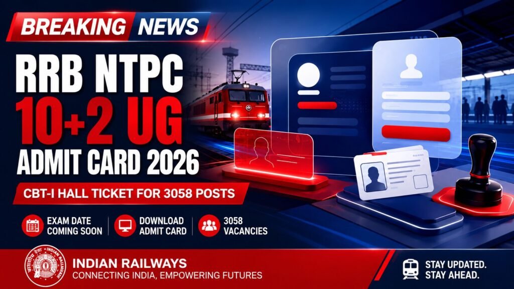 RRB NTPC 10+2 UG Admit Card 2026 Released for CBT-I, 3058 Posts Hall Ticket Update