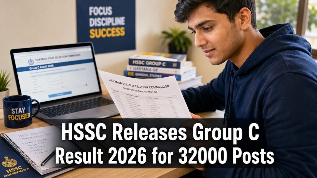 HSSC Group C Result 2026, candidate checking shortlisted list PDF