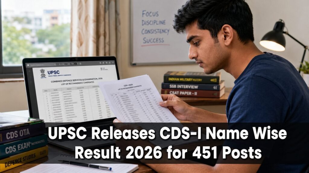 UPSC CDS-I Name Wise Result candidate checking PDF 2026