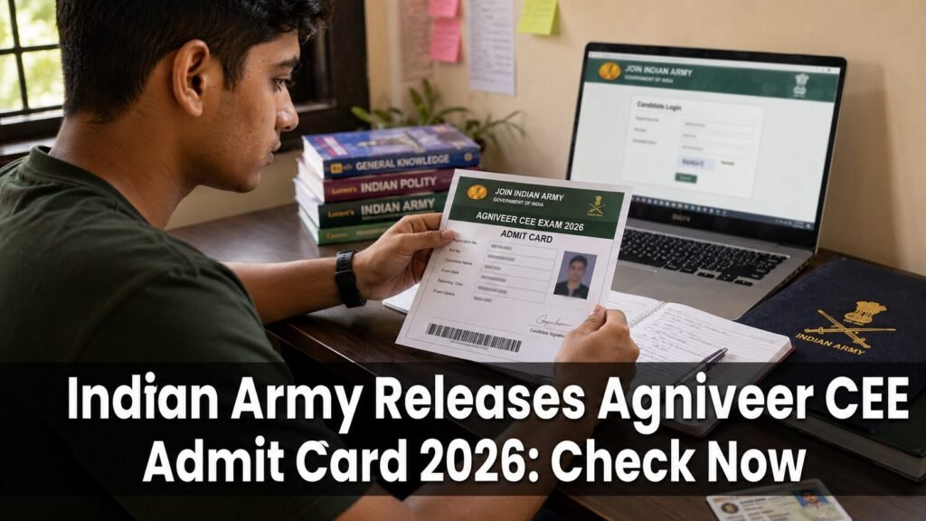 Indian Army Agniveer CEE Admit Card 2026 candidate downloading hall ticket